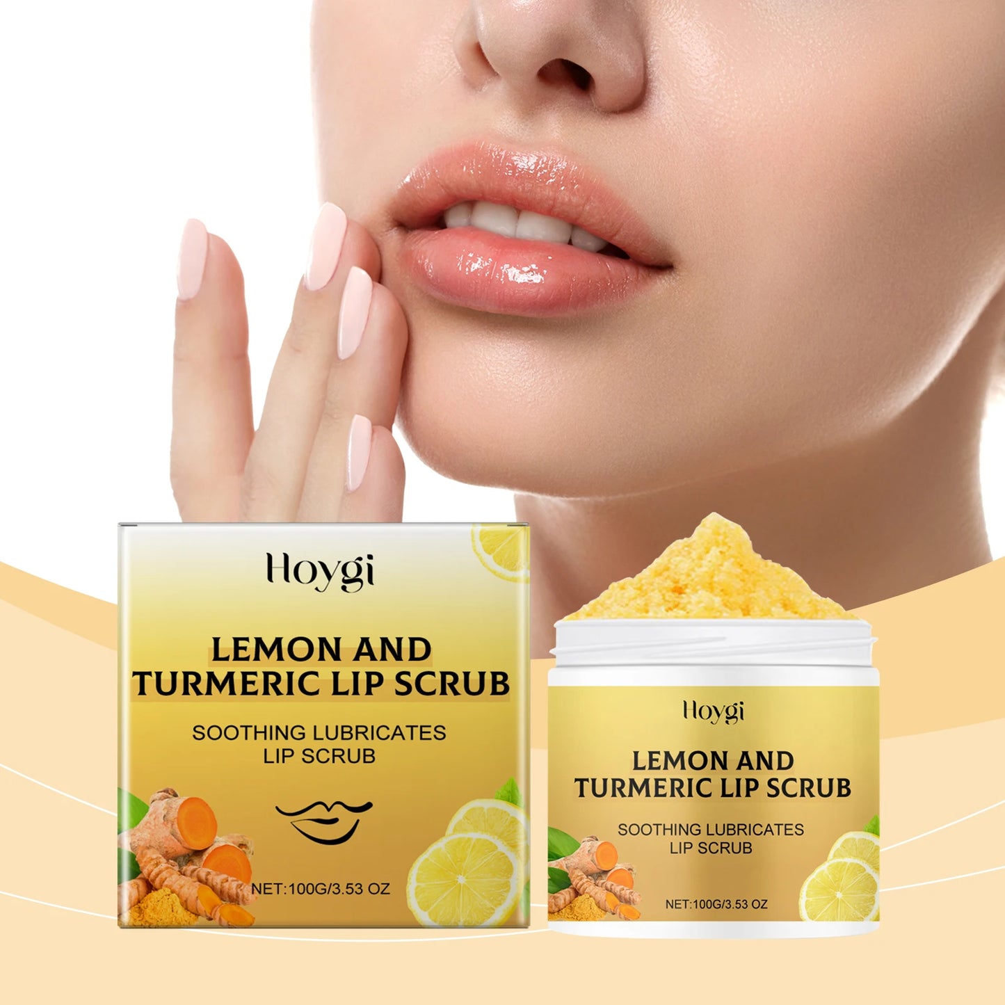 Hoygi Turmeric Lemon Lip Scrub Moisturizing Exfoliating Lip Treatment