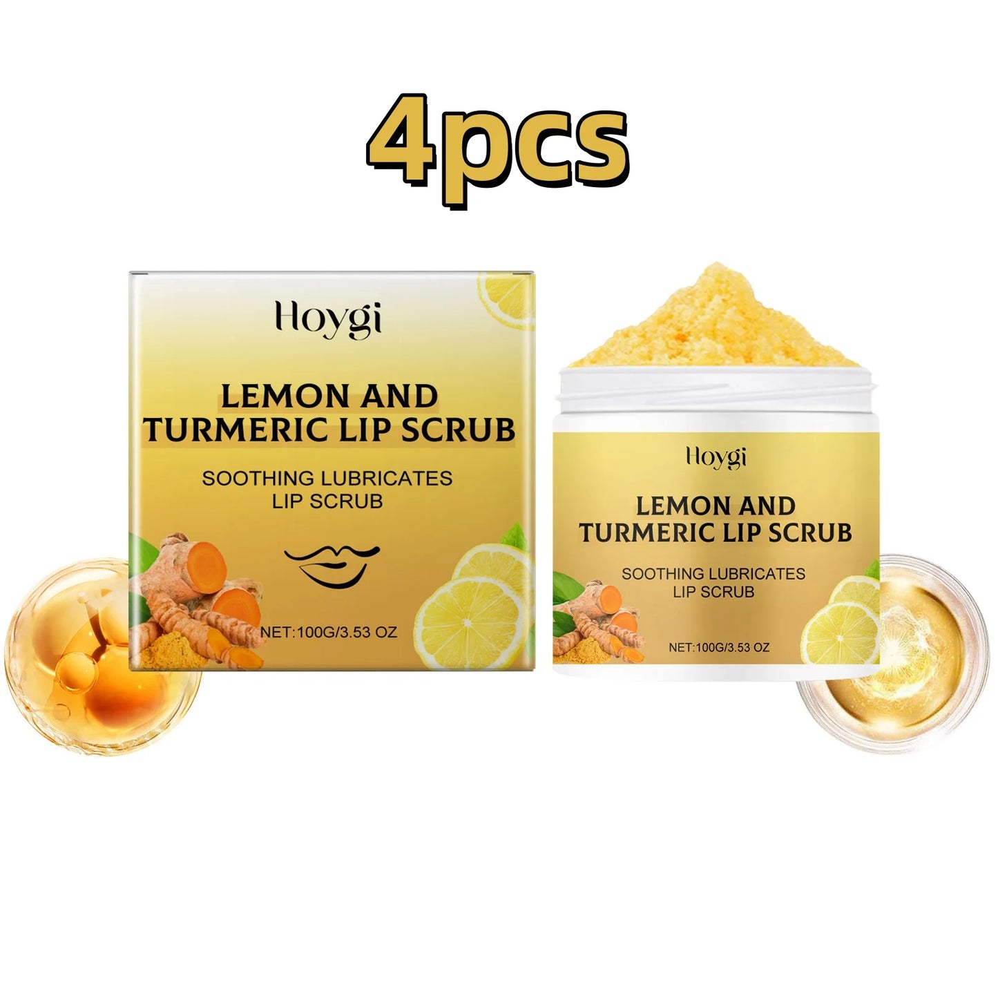Hoygi Turmeric Lemon Lip Scrub Moisturizing Exfoliating Lip Treatment