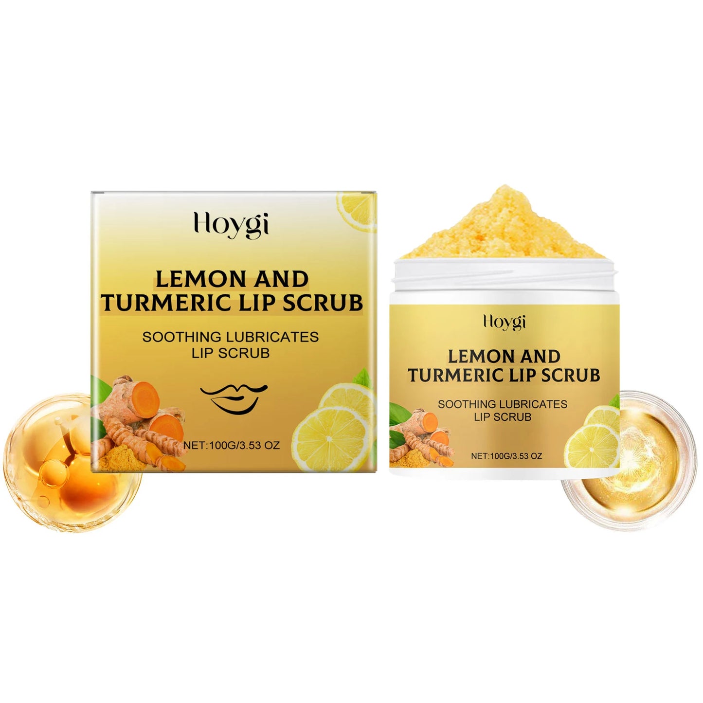 Hoygi Turmeric Lemon Lip Scrub Moisturizing Exfoliating Lip Treatment
