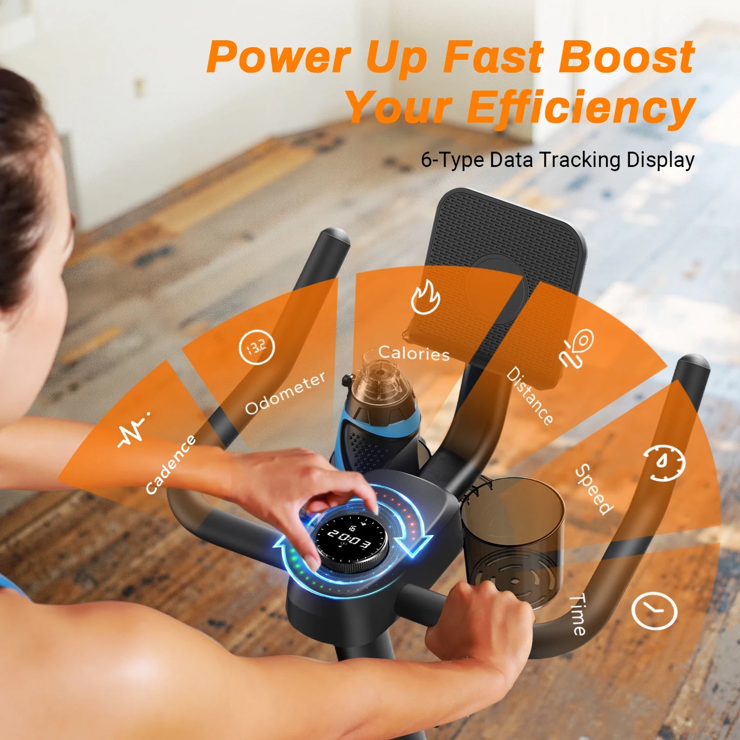 MERACH Exercise Bike Brake Pad Stationary Bike Low Noise Indoor Cycling Bike 270lbs Weight Capacity Tablet Mount Fitness Courses