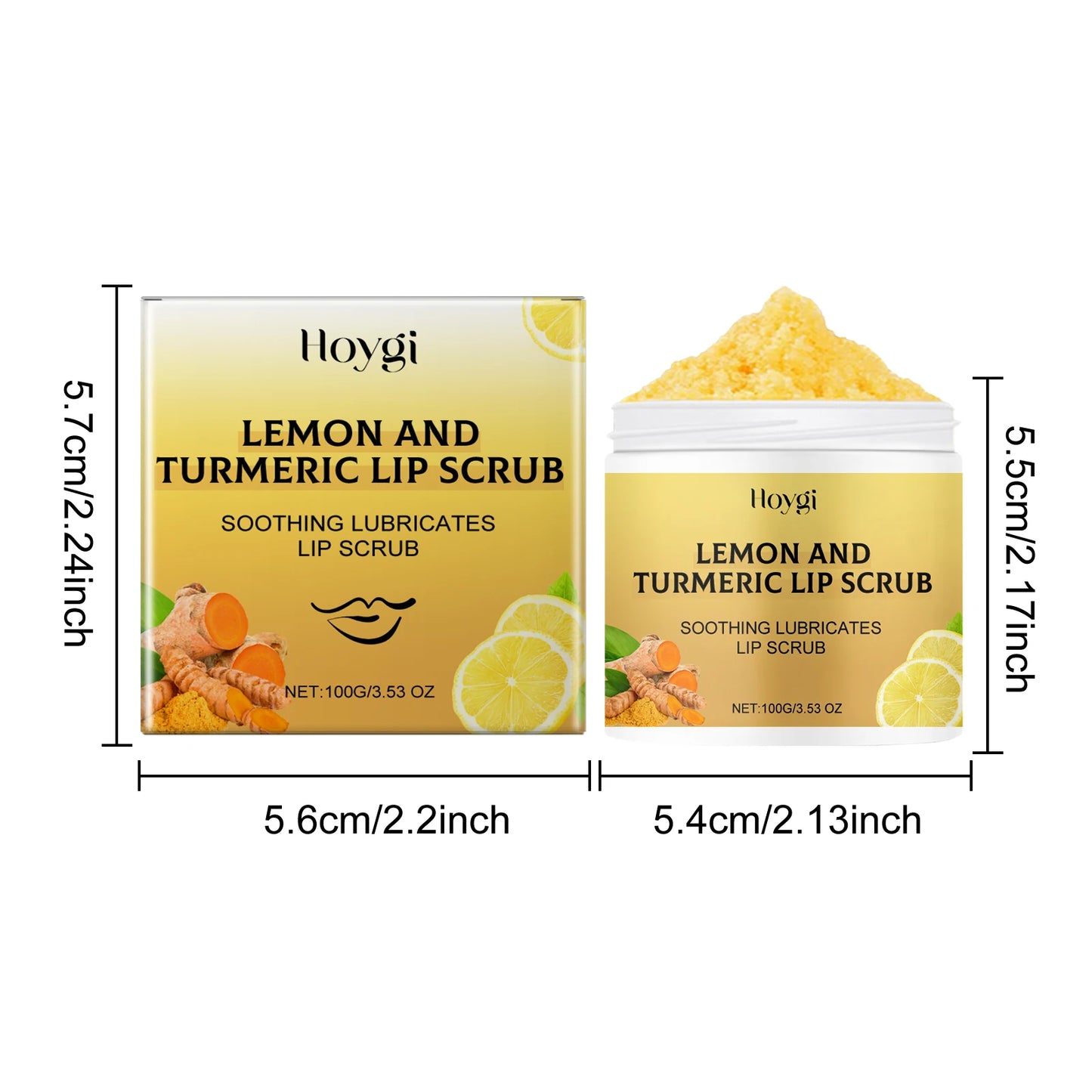 Hoygi Turmeric Lemon Lip Scrub Moisturizing Exfoliating Lip Treatment