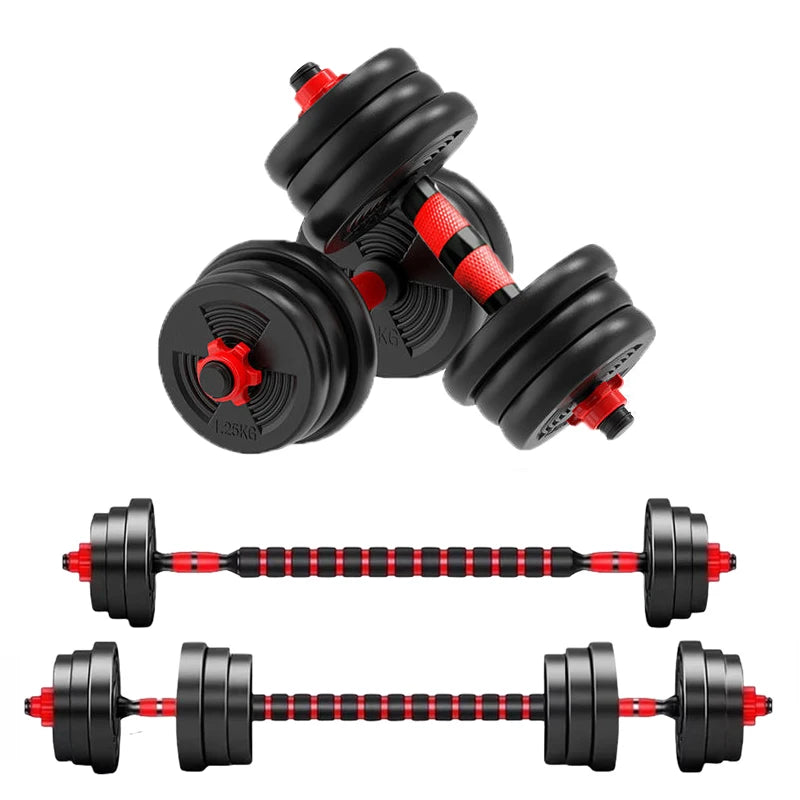 5-44lbs Adjustable Dumbbell to Barbell Set, Anti-Slip Grip, Versatile Home Gym Fitness Strength Training Barbell Weight Plates