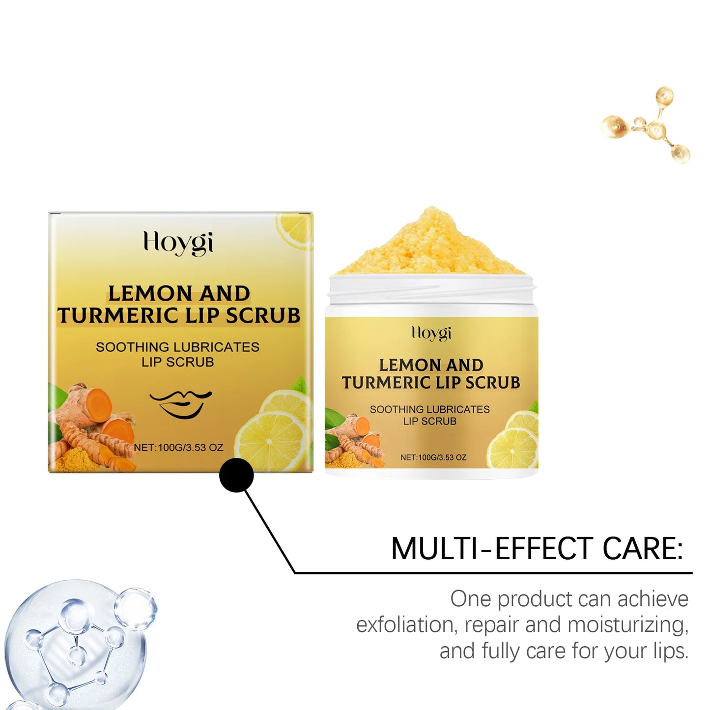 Hoygi Turmeric Lemon Lip Scrub Moisturizing Exfoliating Lip Treatment