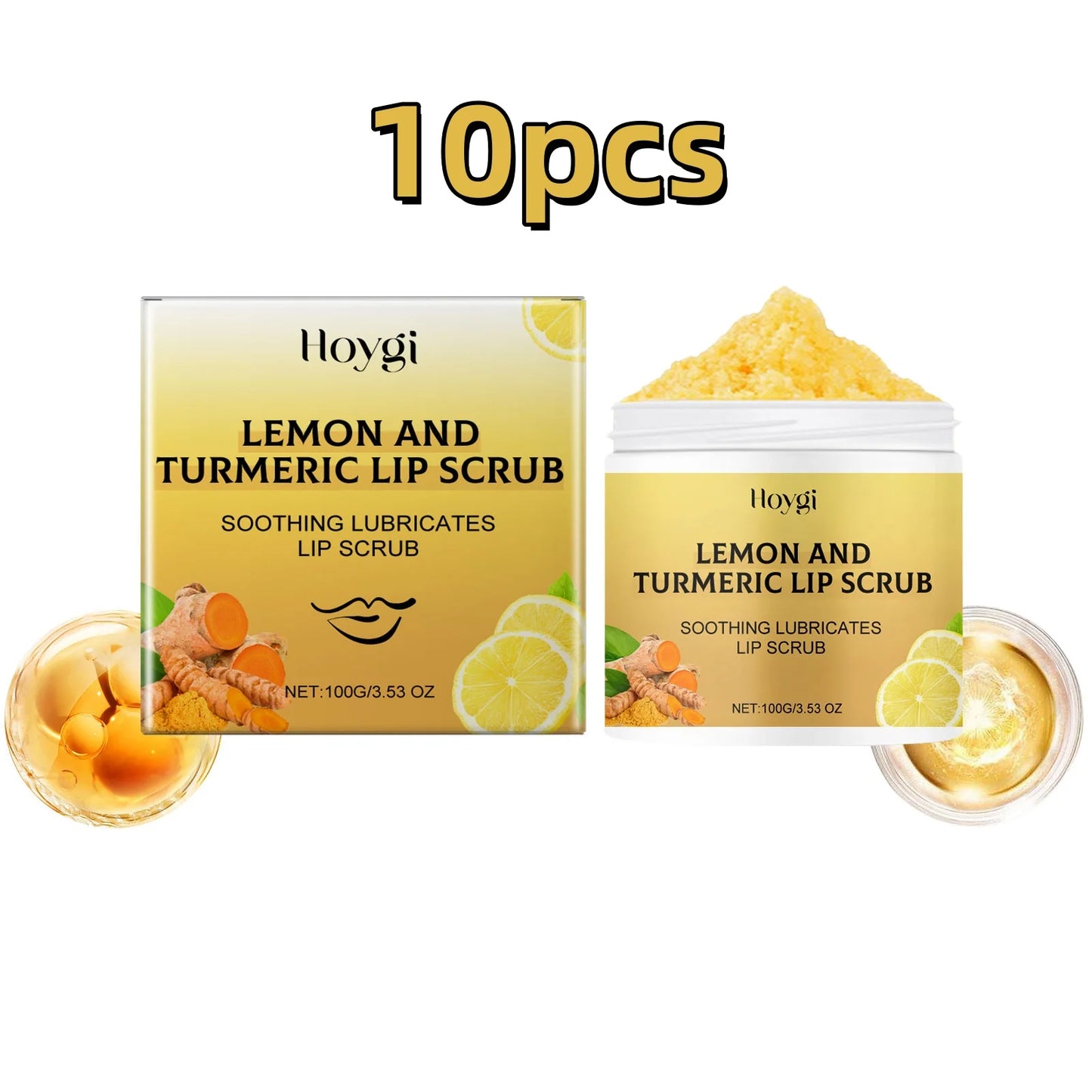 Hoygi Turmeric Lemon Lip Scrub Moisturizing Exfoliating Lip Treatment