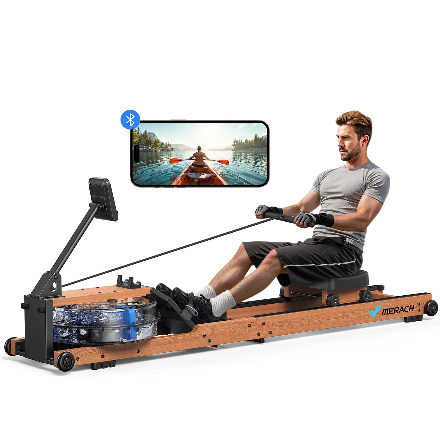 MERACH Water Rowing Machine Foldable With 400 LBS Capacity
