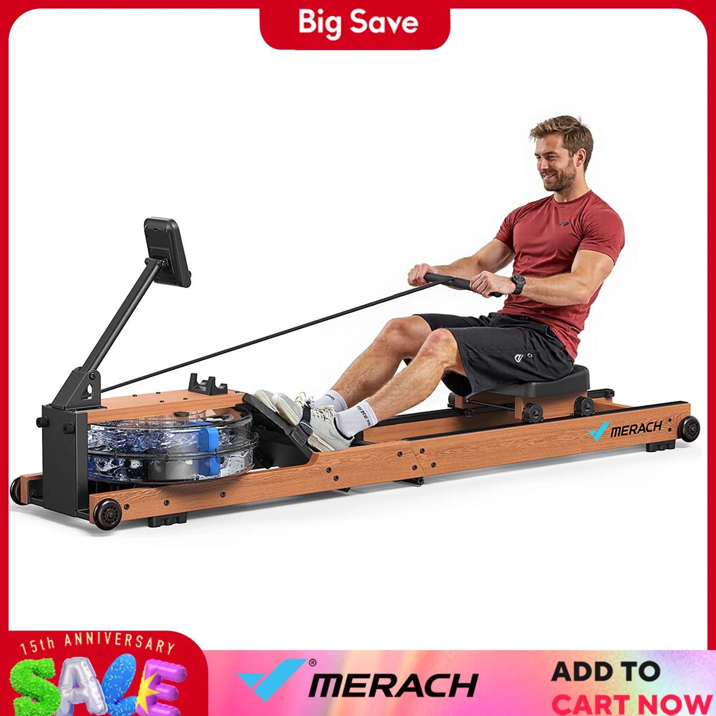 MERACH Water Rowing Machine Foldable With 400 LBS Capacity