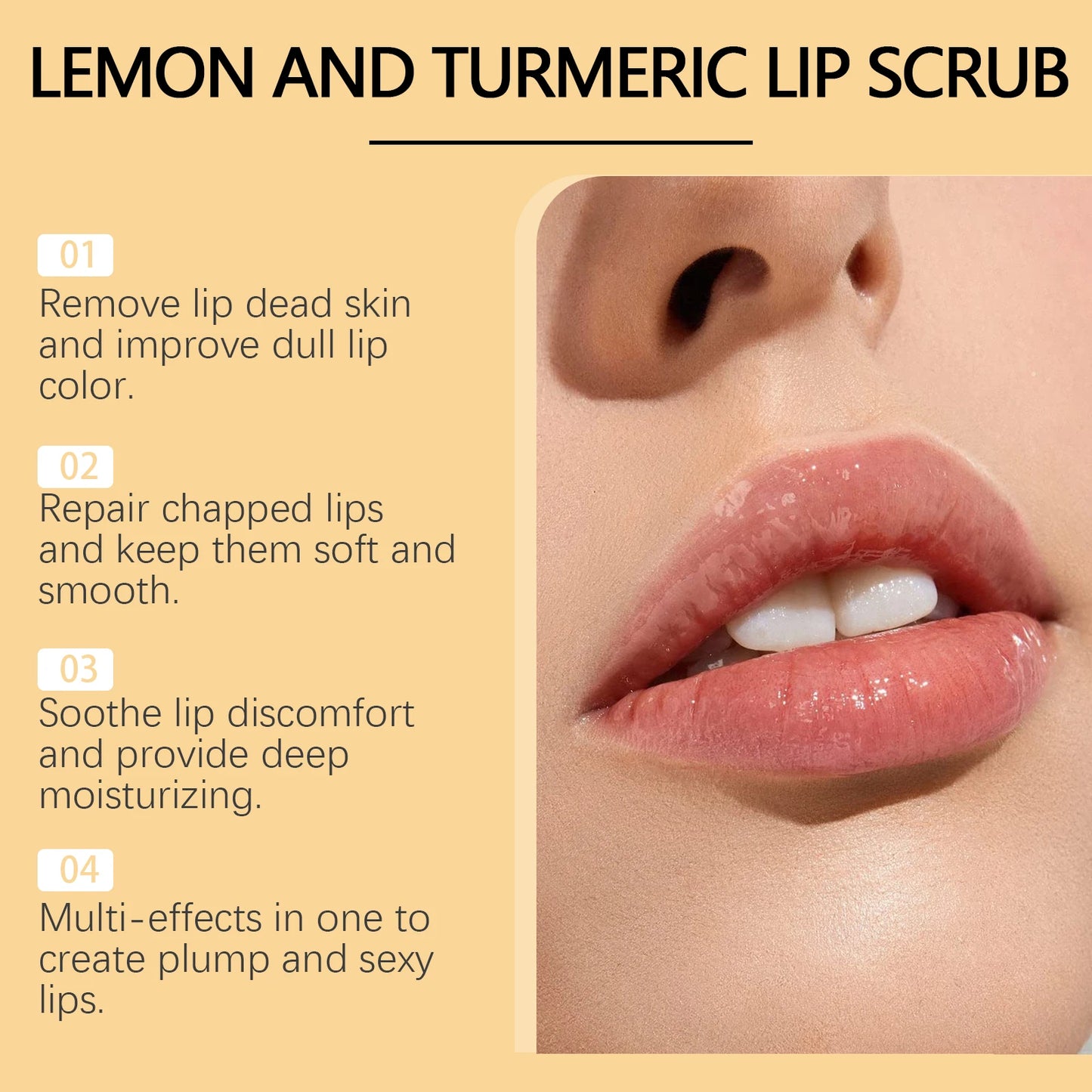 Hoygi Turmeric Lemon Lip Scrub Moisturizing Exfoliating Lip Treatment