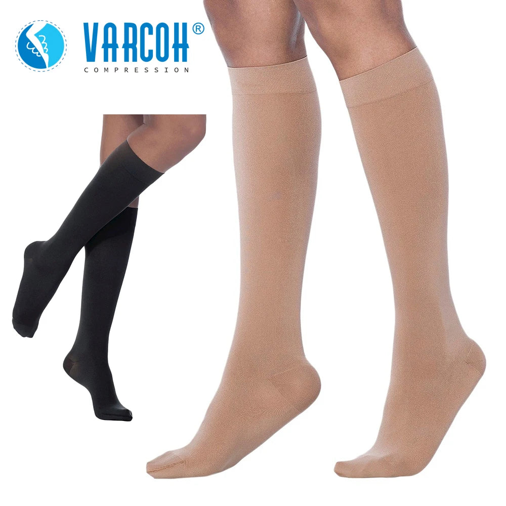 VARCOHCN Knee High Compression Socks 30-40 mmHg For Women