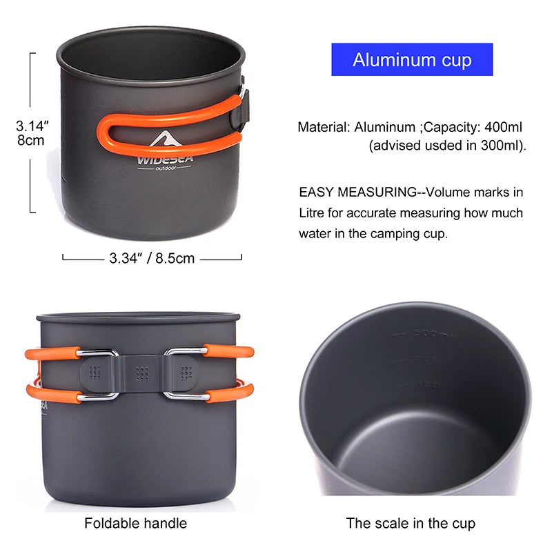 Widesea PremiumQuality Ultra Durable Expedition Camping Cookware Set For Outdoors