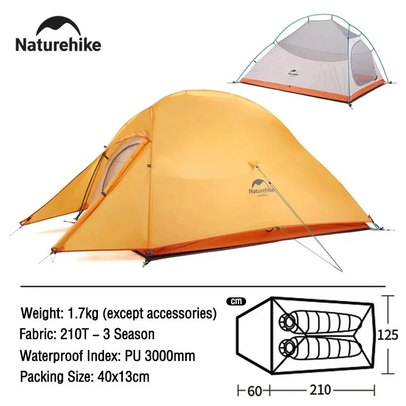 Naturehike Cloud Up 2 Person Camping Tent Waterproof Ultralight 3-4 Season Tent Outdoor Hiking Backpacking Shelter Tents