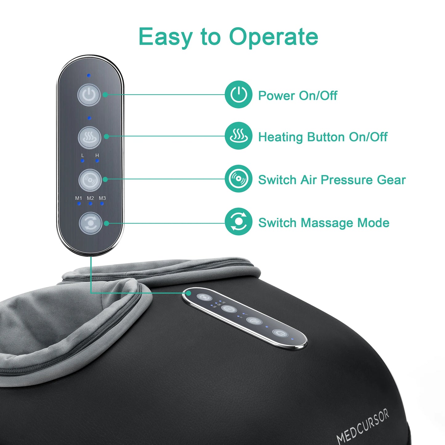 Medcursor Shiatsu Foot Massager With Heat Rollers For Pain Relief