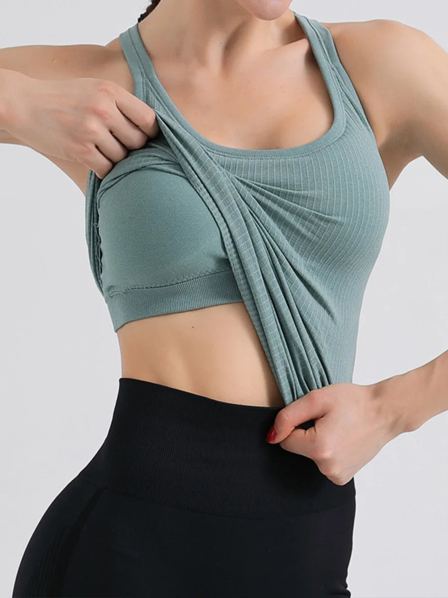 Women's Sleeveless Yoga Tank Top Quick Dry Fitness Shirt