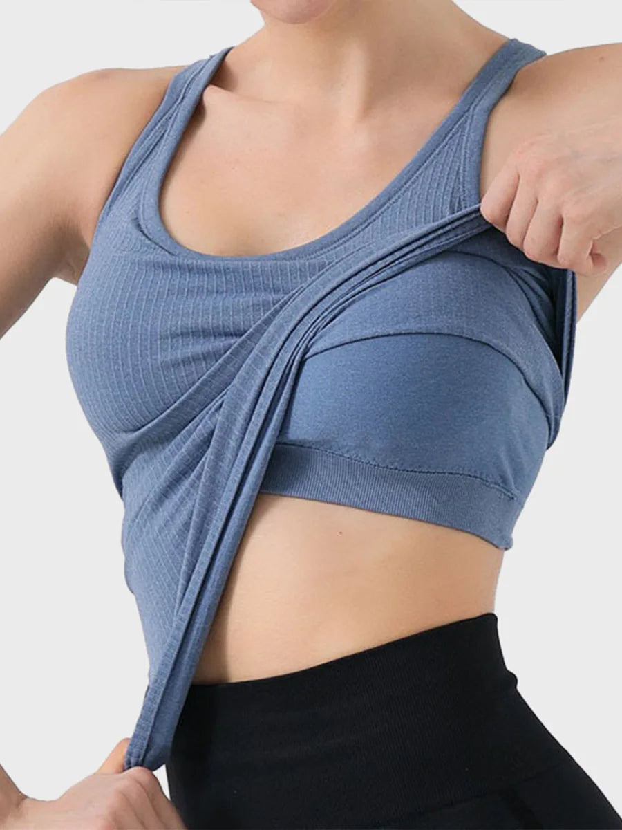 Women's Sleeveless Yoga Tank Top Quick Dry Fitness Shirt