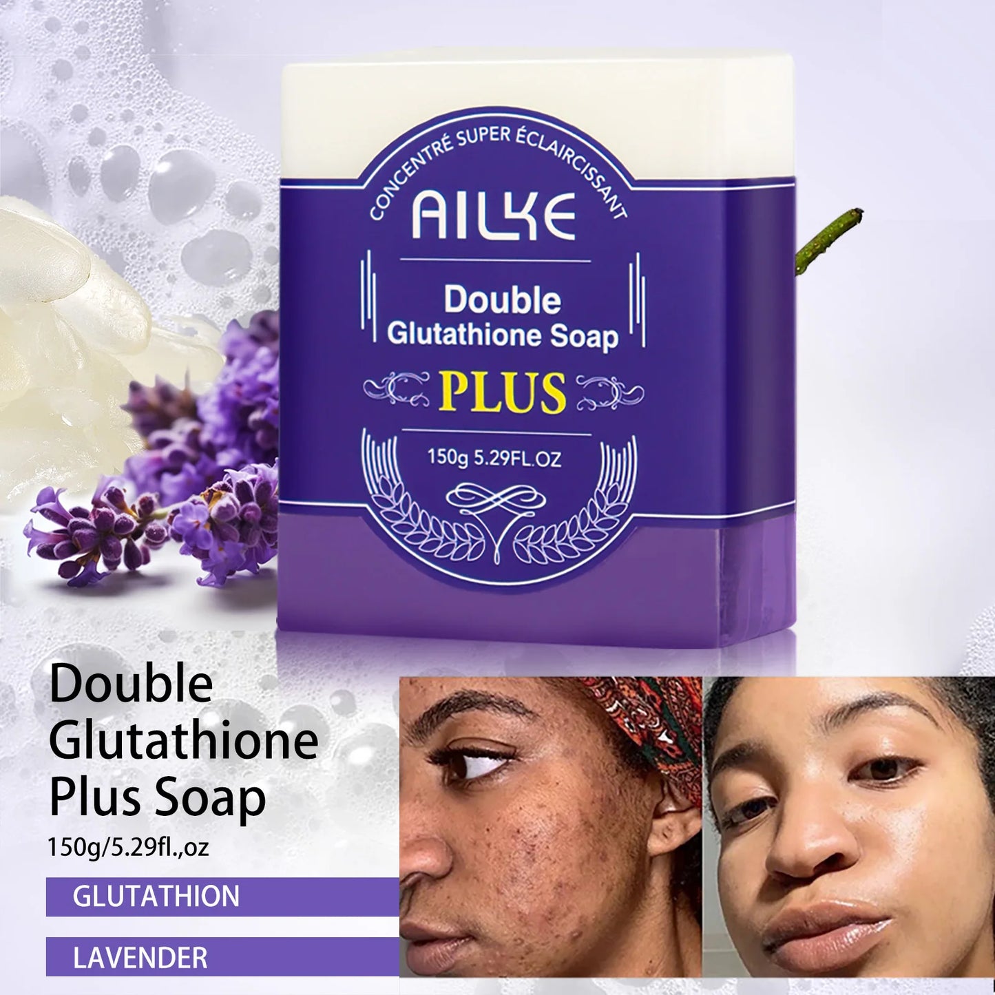 AILKE Glutathione Whitening Cream, Advanced Lightening Lotion, Glowing Cream For All Skin, Reduce Dark Spots, Even Skin Tone