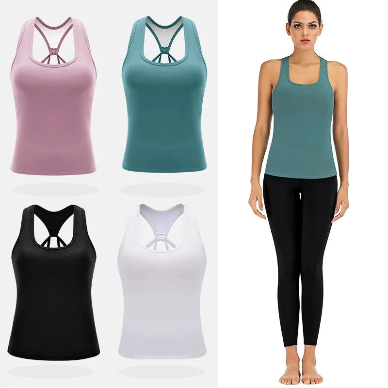 Yoga Vest Sport Singlet Women Athletic Fitness Tank Top