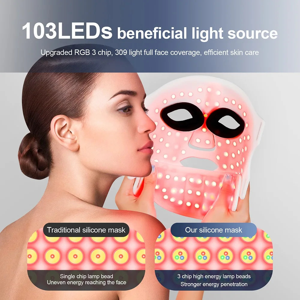 Foreverlily Silicone LED Mask For Neck And Face Photon Therapy