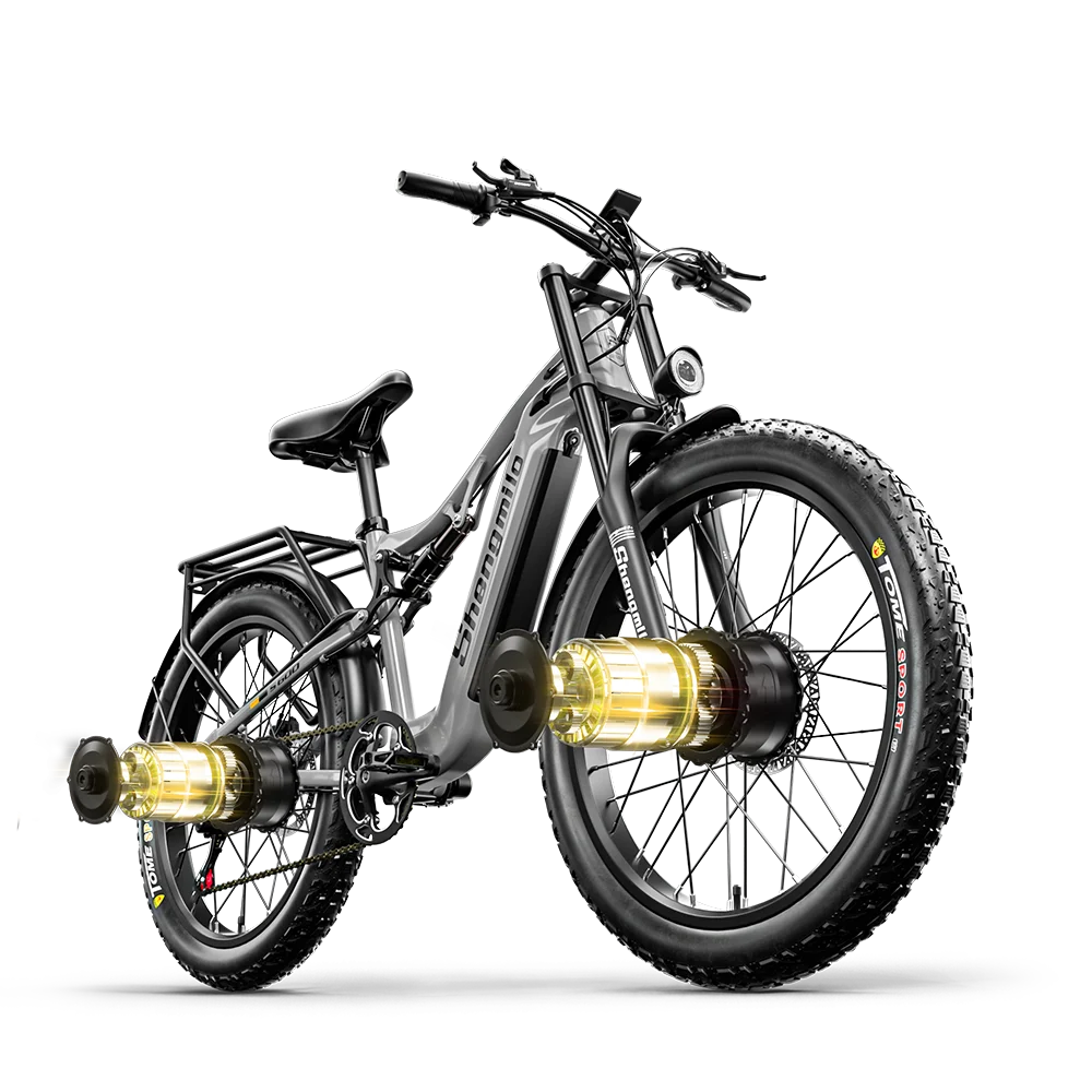 Shengmilo S600 Fat Tire Electric Bike 2000W With Two Motor 48V17.5AH Battery 26 Inch e bike Adult ,Mountain Electric Bicycle