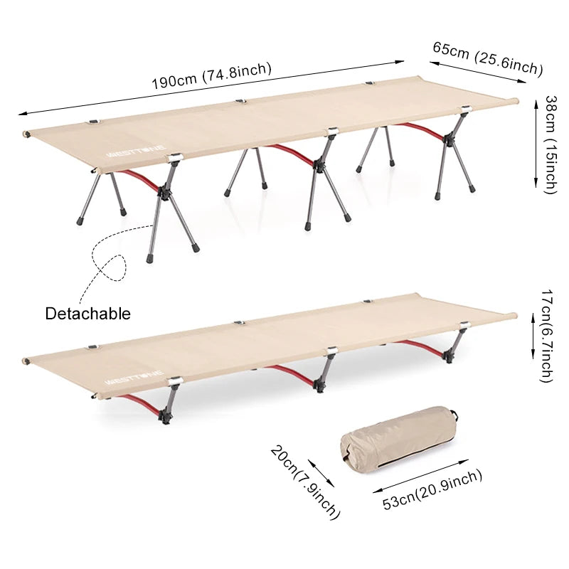 West Tune Camping Cot With Leg Extenders For Outdoor Travel
