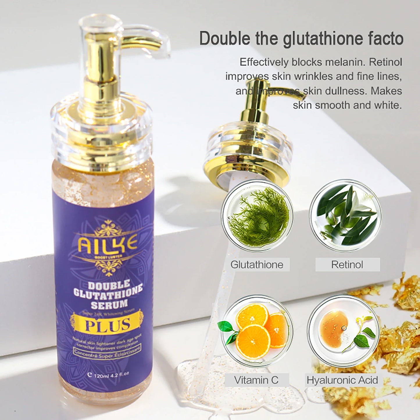 AILKE Glutathione Whitening Cream, Advanced Lightening Lotion, Glowing Cream For All Skin, Reduce Dark Spots, Even Skin Tone