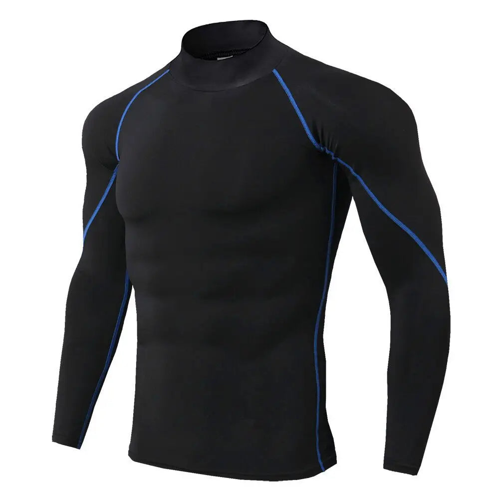 Men Quick Dry Sport T Shirt Long Sleeve Compression Top For Gym Running Performance