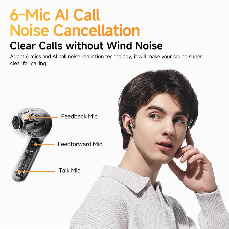 QCYHT10AilyBudsProPlus AdaptiveActiveNoiseCancellation WirelessEarphonesWithLDAC SixMicAIHDMultipoint