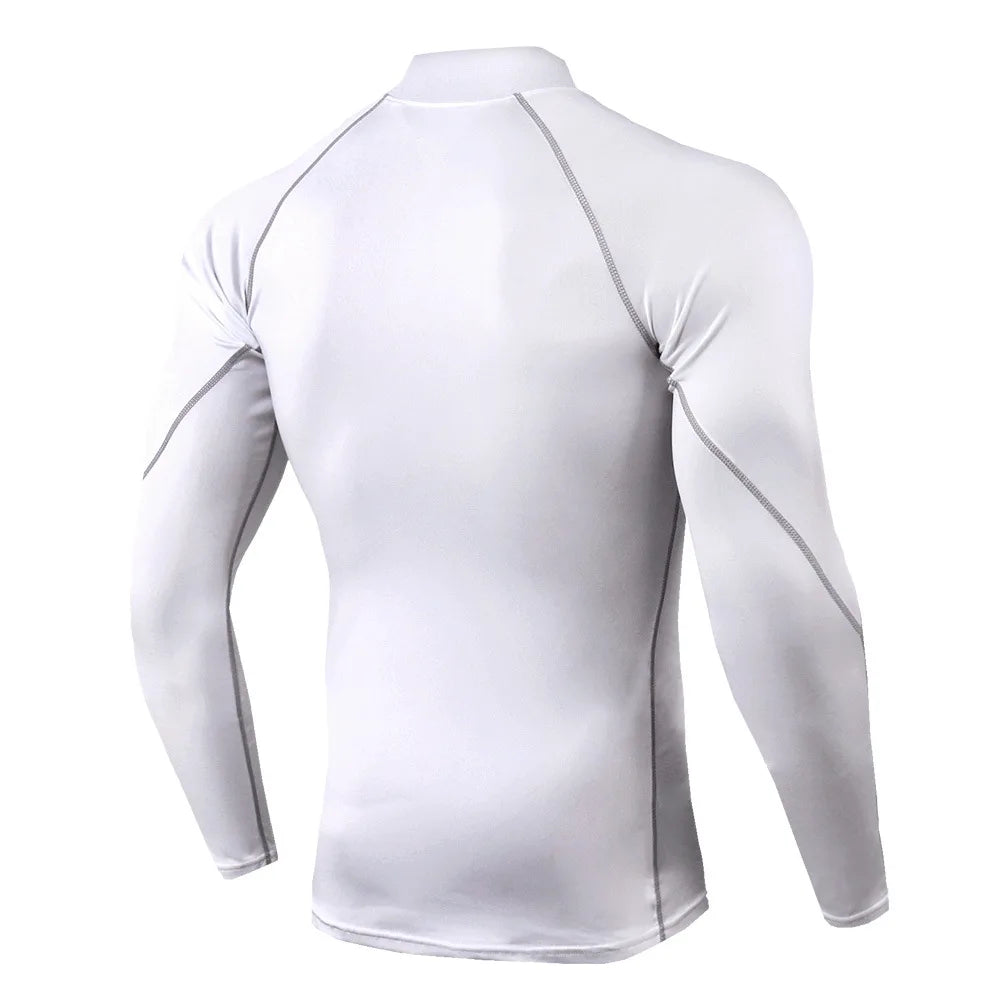 Men Quick Dry Sport T Shirt Long Sleeve Compression Top For Gym Running Performance