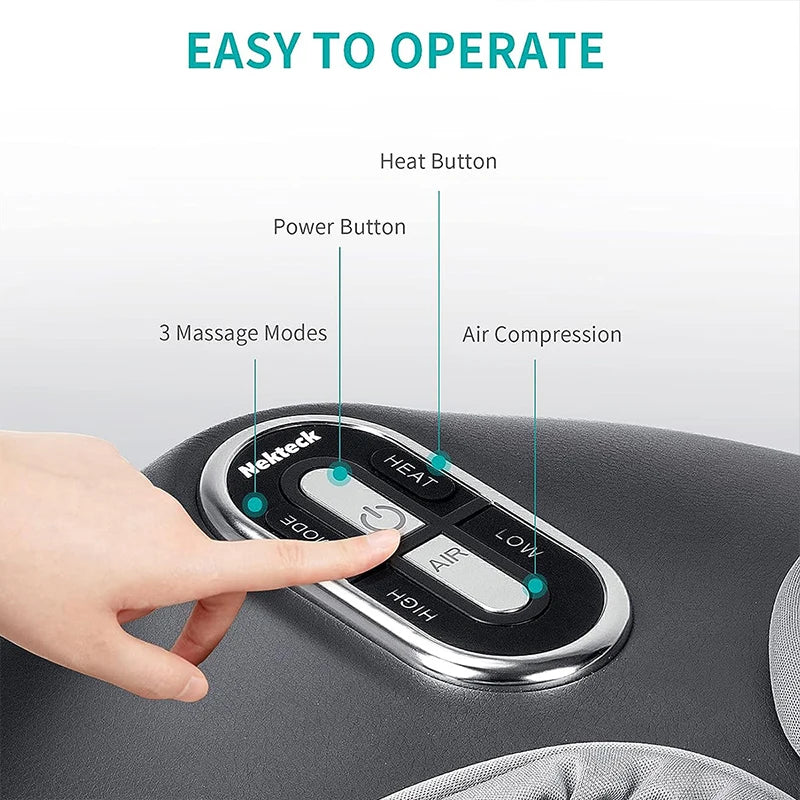 Nekteck Foot Massager With UltraAdvancedHeating-Compression Shiatsu Knead Roller Therapy