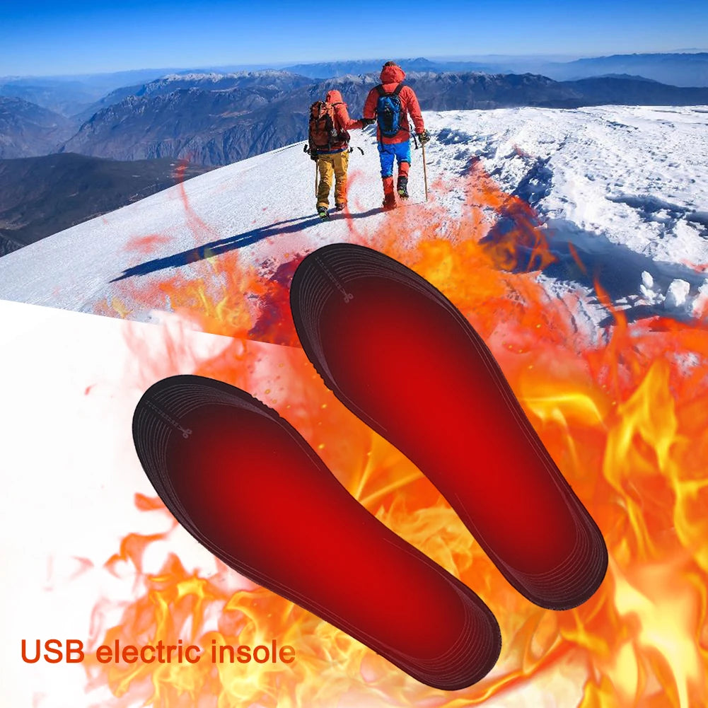 Unisex Electric Footwear Warmer Adjustable Temperature USB Heated Insoles Outdoor