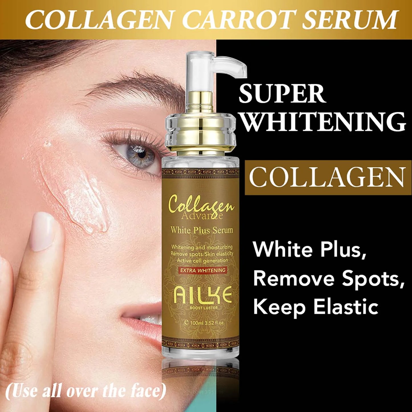 AILKE Collagen Women Skin Care Set, Moisturizing, Whitening, Remove Freckles, Dark Spots, Black Spots, Skin Lightening Kit