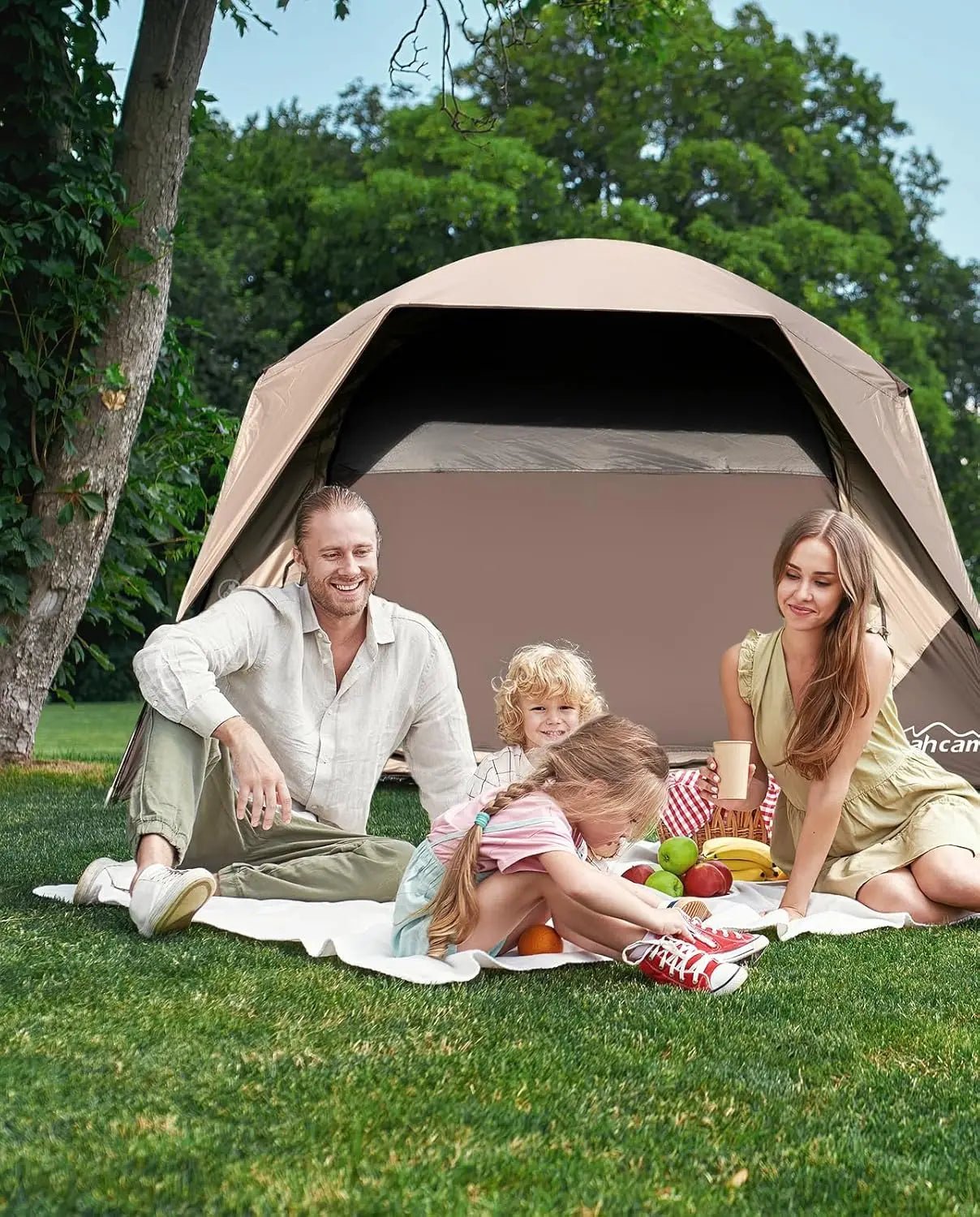 Family Waterproof Dome Tent With Rainfly And Easy Setup Outdoors