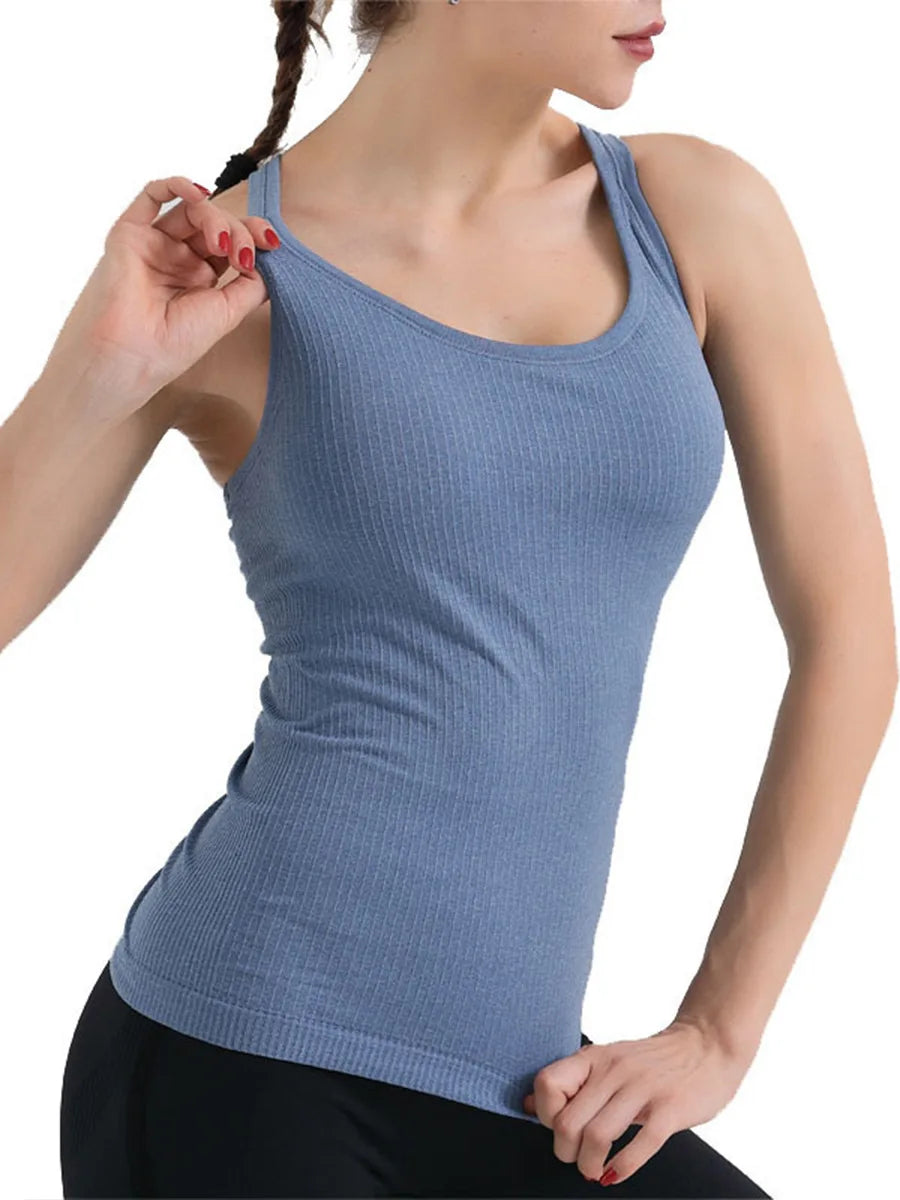 Women's Sleeveless Yoga Tank Top Quick Dry Fitness Shirt