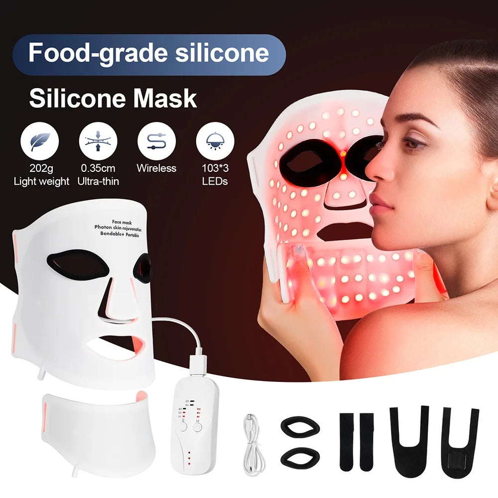 Foreverlily Silicone LED Mask For Neck And Face Photon Therapy