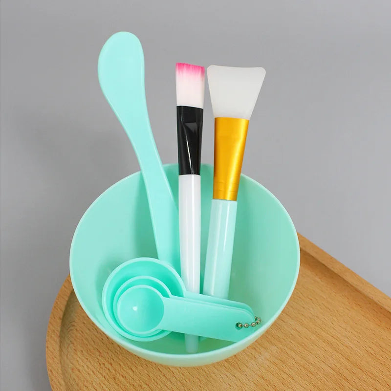 Face Mask Mixing Bowl Set, 7 In 1 DIY Facemask  Facial Mask Bowl Stick Spatula Silicone Soft Face Brushes Spoons facial massager