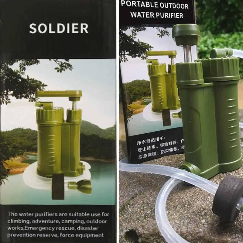Emergency Survival Water Filter Hand Pump for Outdoor Camping