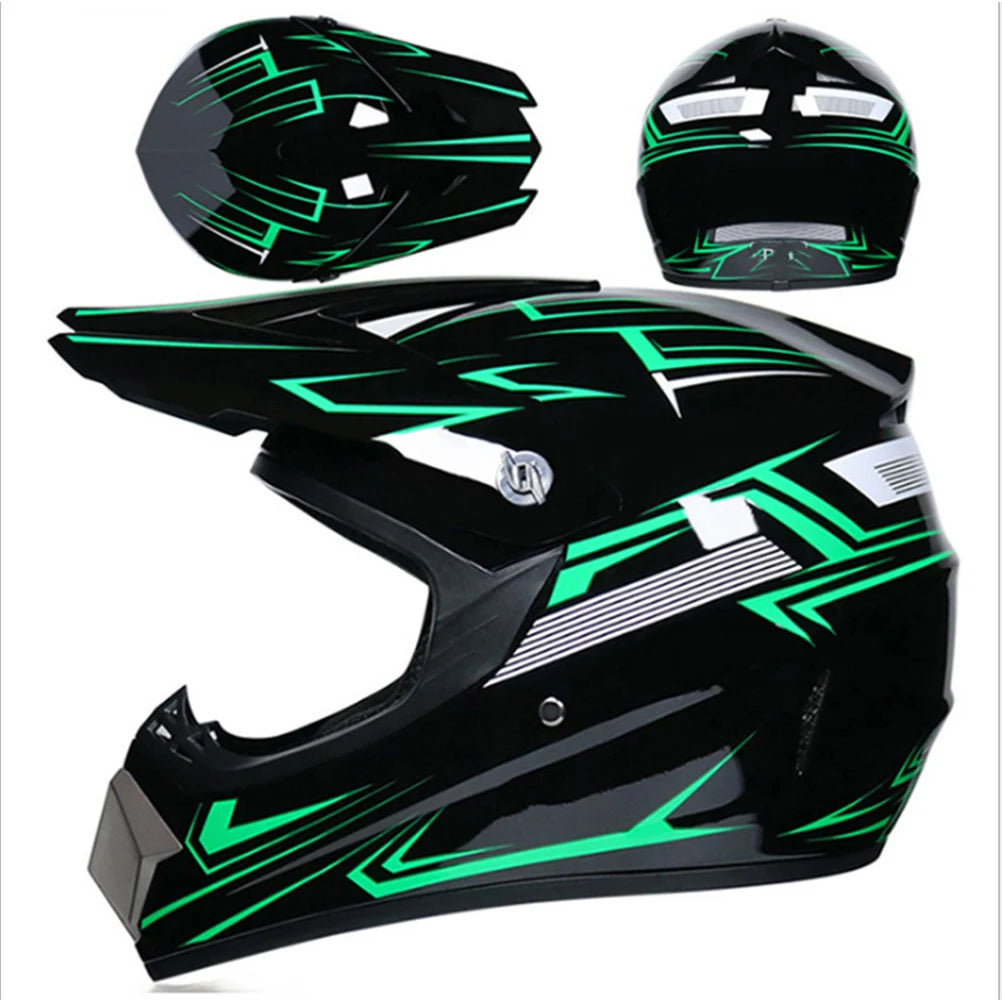 Motocross Helmet Motocross Dirt Bike Off Road Motorbike Helmet Set Full Face MTB Helmet with Goggles Gloves Face Cover