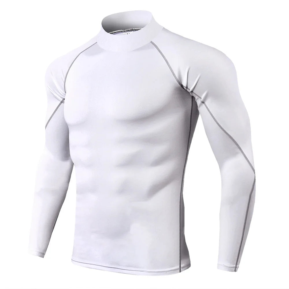 Men Quick Dry Sport T Shirt Long Sleeve Compression Top For Gym Running Performance