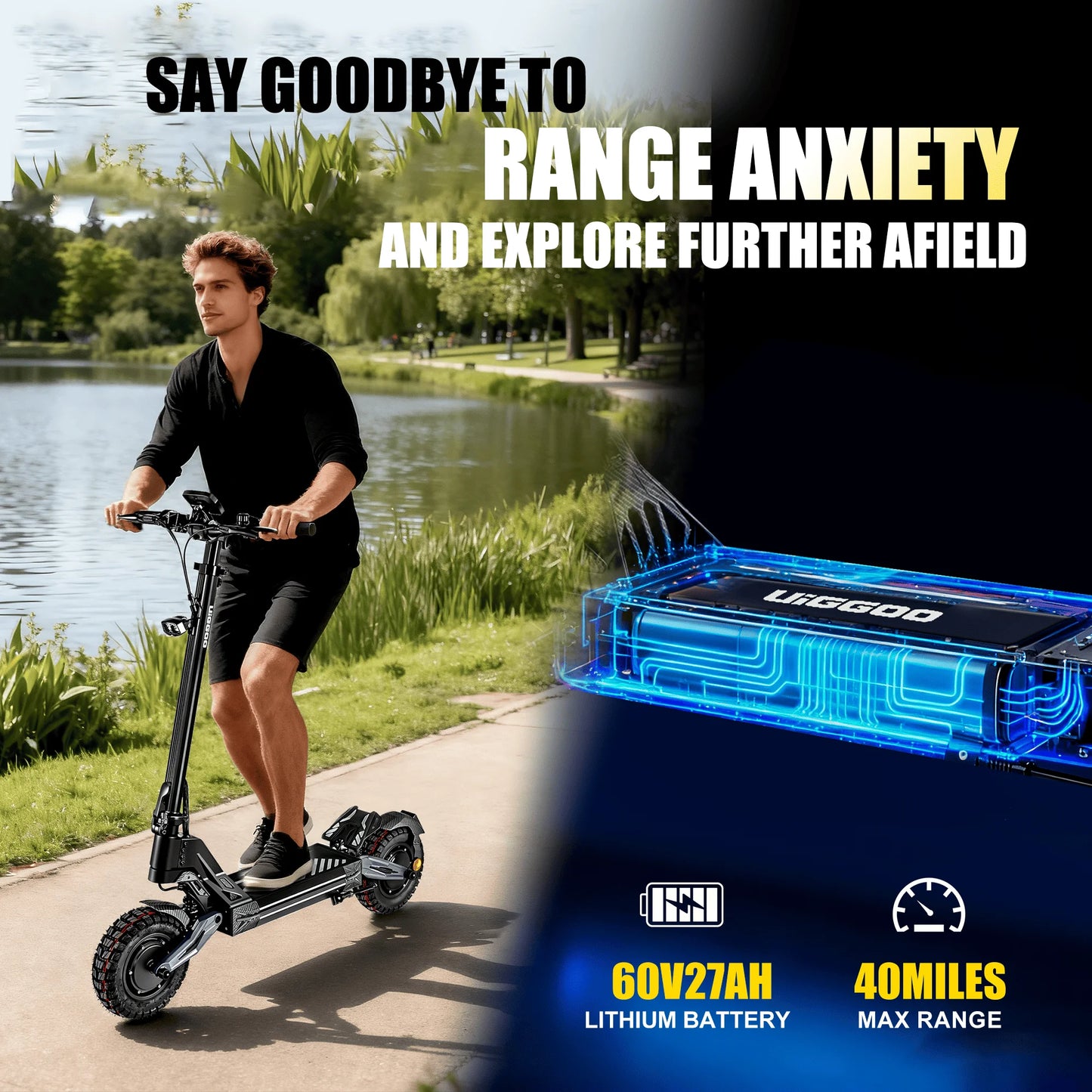 EOEOTWO K2MAX Electric Scooter 45 MPH 4000W Peak Dual Motor