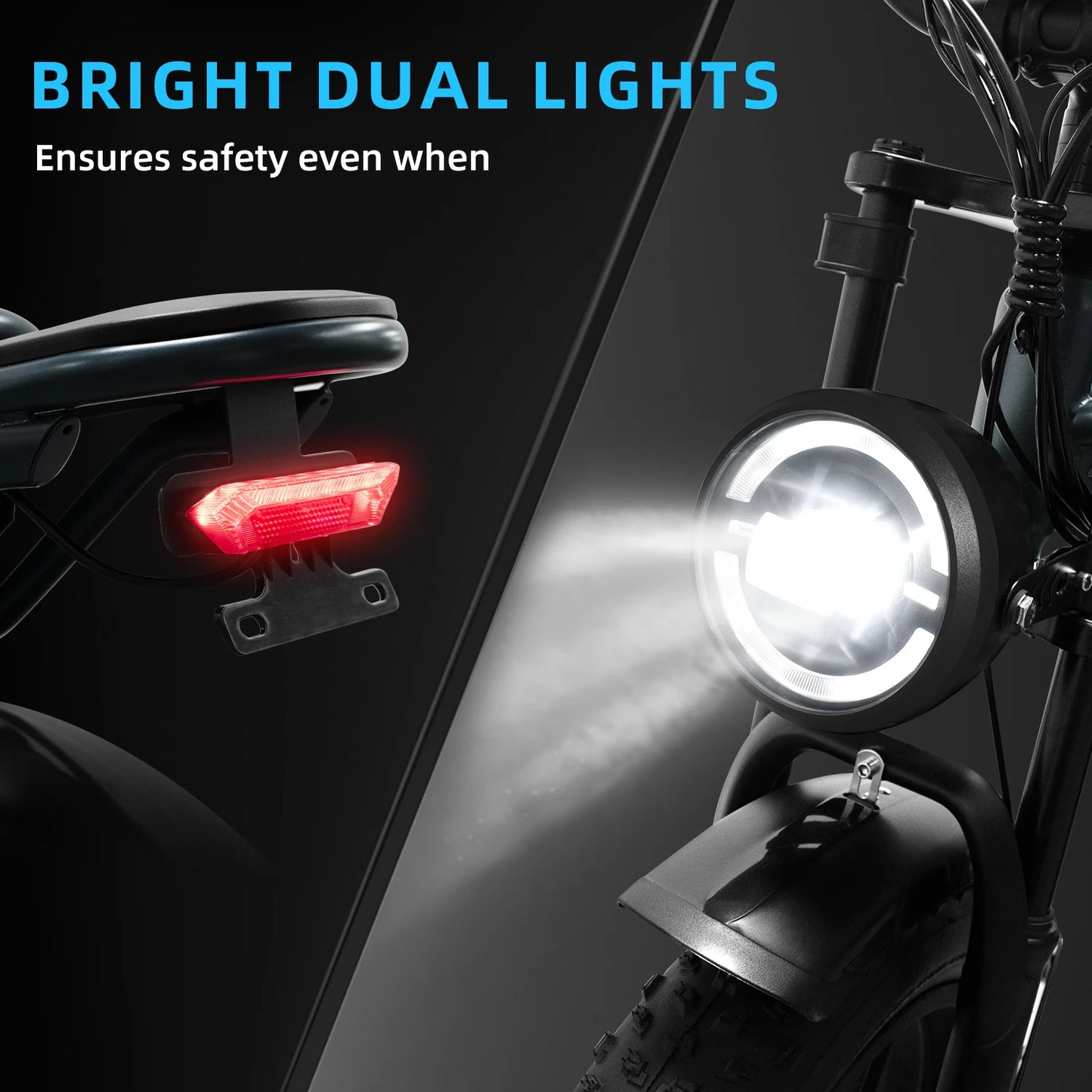 DEEPOWER S7 Electric Mountain Bike 1500W Brushless Motor 48V Battery