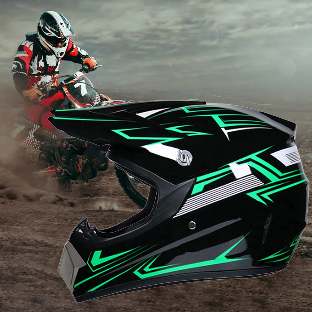 Motocross Helmet Motocross Dirt Bike Off Road Motorbike Helmet Set Full Face MTB Helmet with Goggles Gloves Face Cover