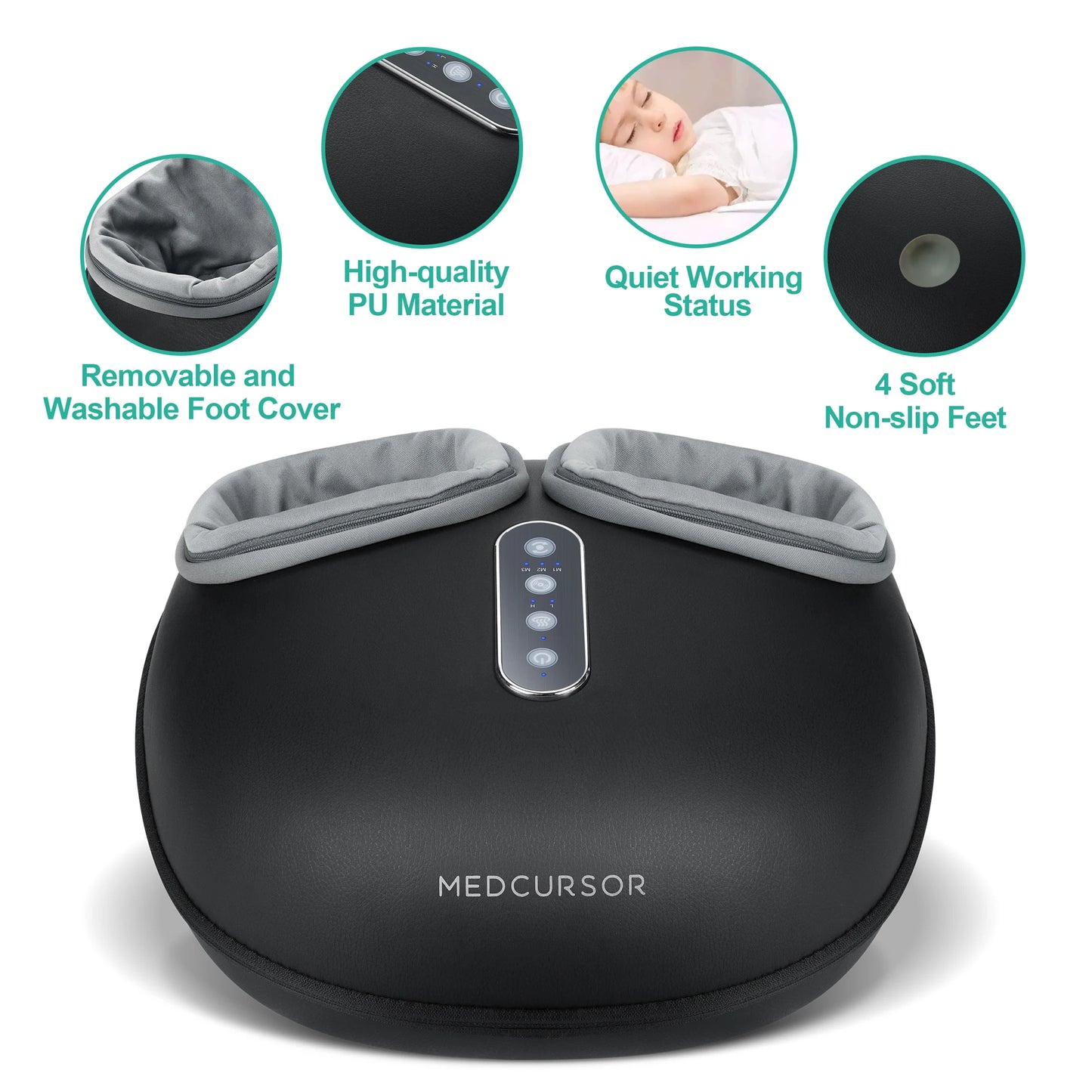 Medcursor Shiatsu Foot Massager With Heat Rollers For Pain Relief
