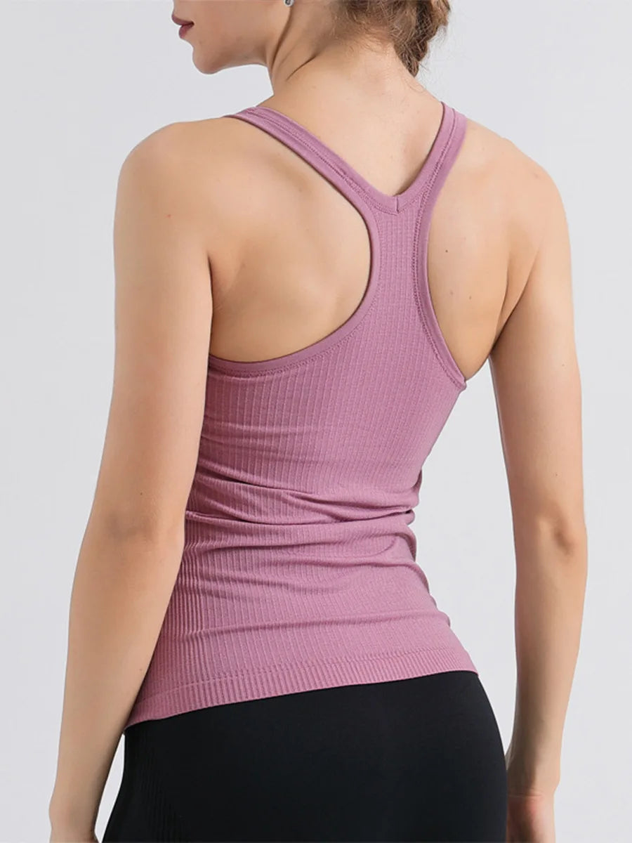 Women's Sleeveless Yoga Tank Top Quick Dry Fitness Shirt