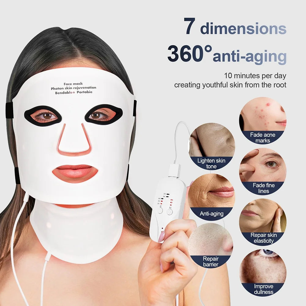 Foreverlily Silicone LED Mask For Neck And Face Photon Therapy