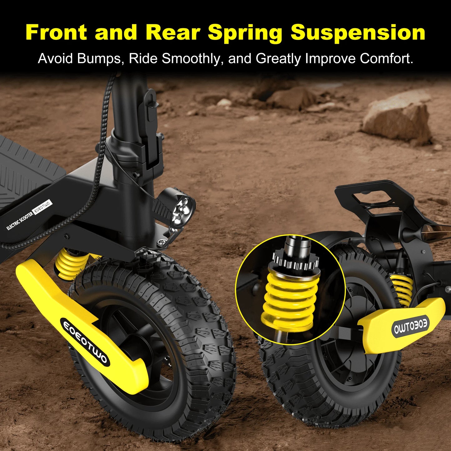 EOEOTWO GT06 Electric Scooter 1200W Motor 30MPH Off-Road E-Scooter 11" Vacuum Tire Foldable Adult Scooter US Stock Fast Ship