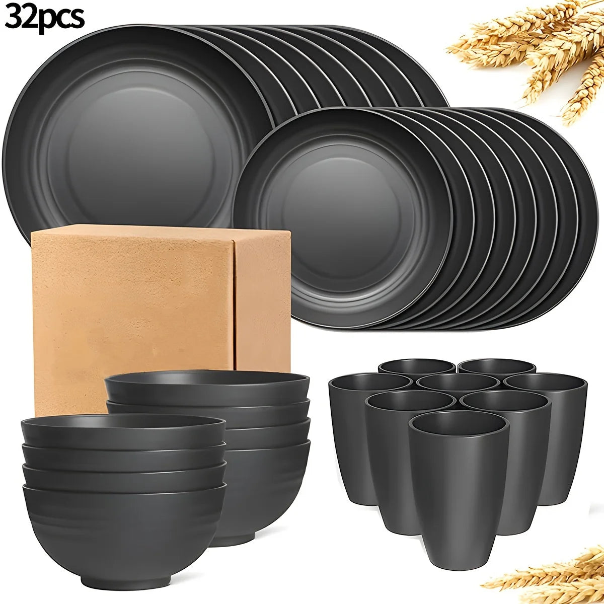 Premium Elegant Multifunctional AllInOne Dinnerware Set Plates Bowls Cups HomeKitchen