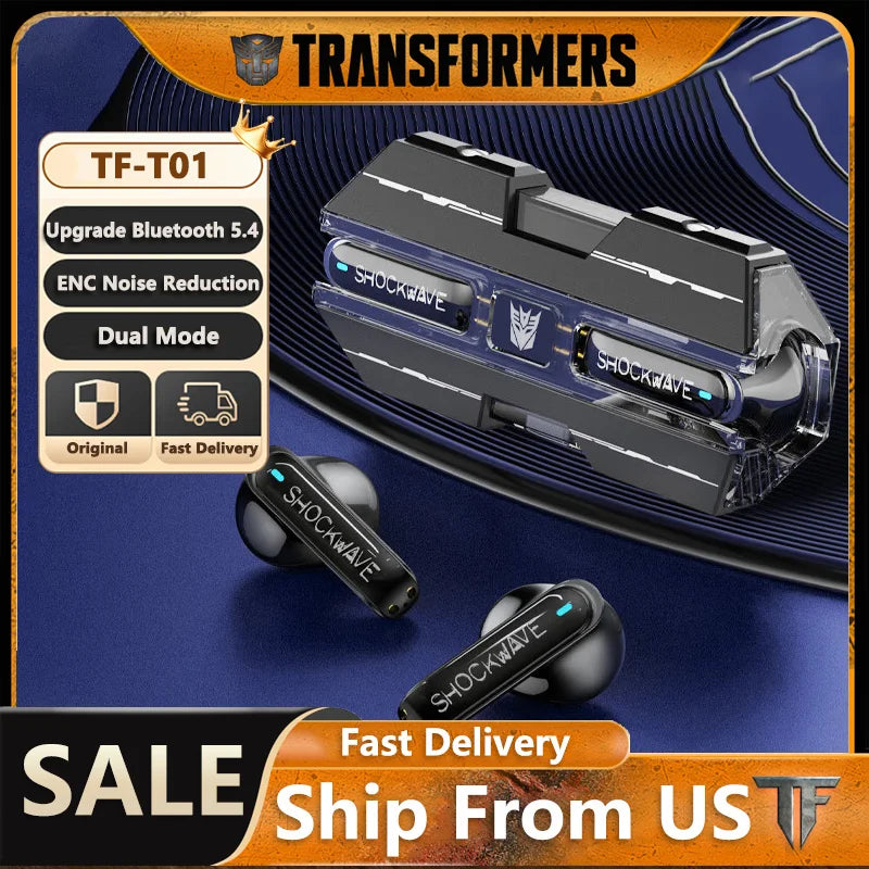 Transformers TF T01 Gaming Earphones Bluetooth 5.4 ENC Noise Reduction