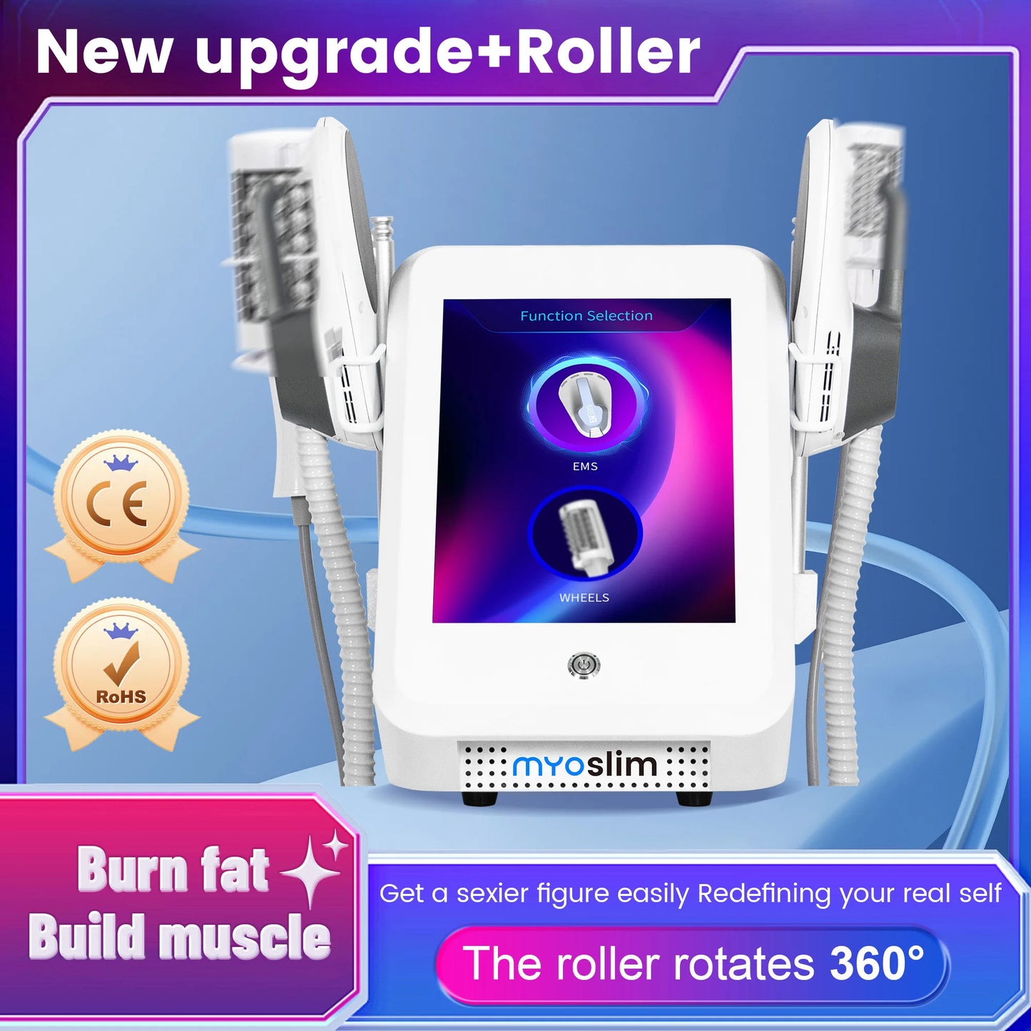 Myoslim Desktop RF Body Shaping Machine Pro Roller Massage EMS