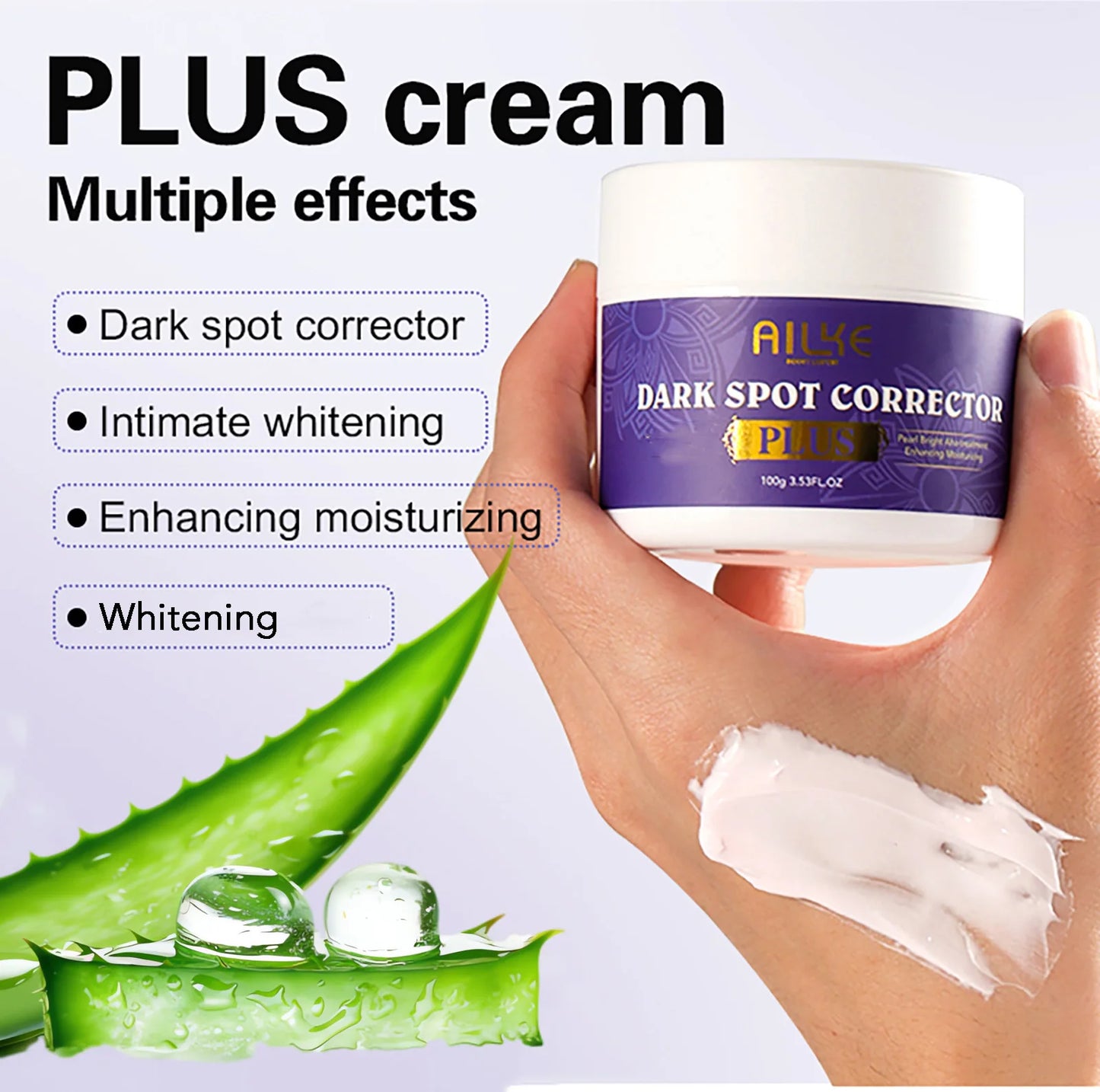 AILKE Glutathione Whitening Cream, Advanced Lightening Lotion, Glowing Cream For All Skin, Reduce Dark Spots, Even Skin Tone