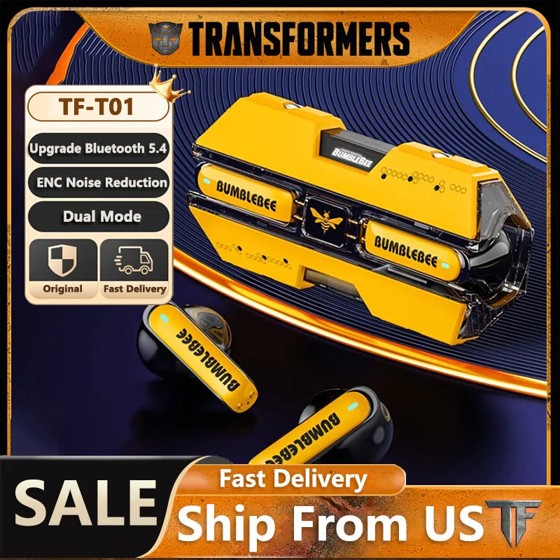 Transformers TF T01 Gaming Earphones Bluetooth 5.4 ENC Noise Reduction