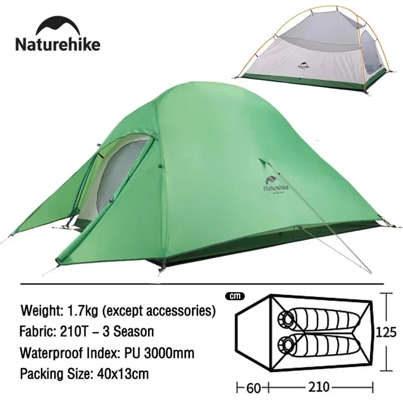 Naturehike Cloud Up 2 Person Camping Tent Waterproof Ultralight 3-4 Season Tent Outdoor Hiking Backpacking Shelter Tents