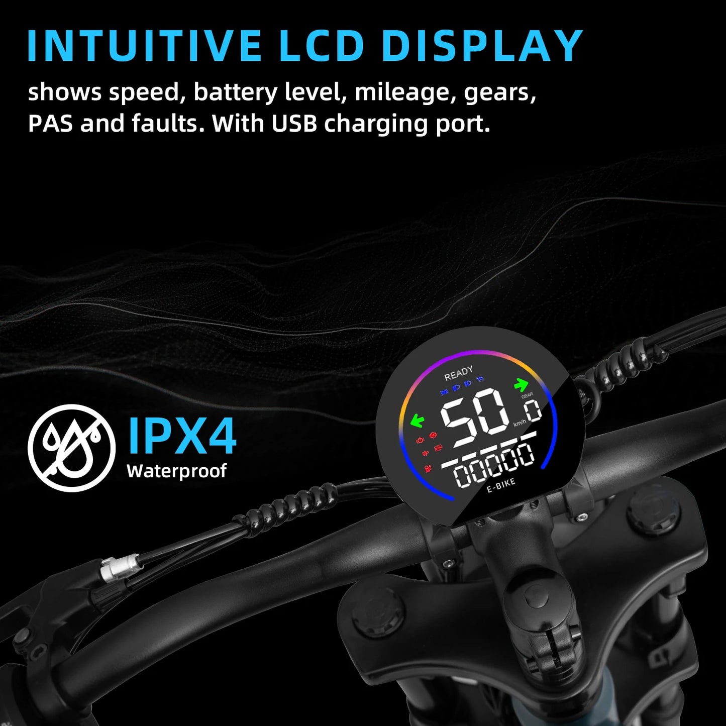 DEEPOWER S7 Electric Mountain Bike 1500W Brushless Motor 48V Battery